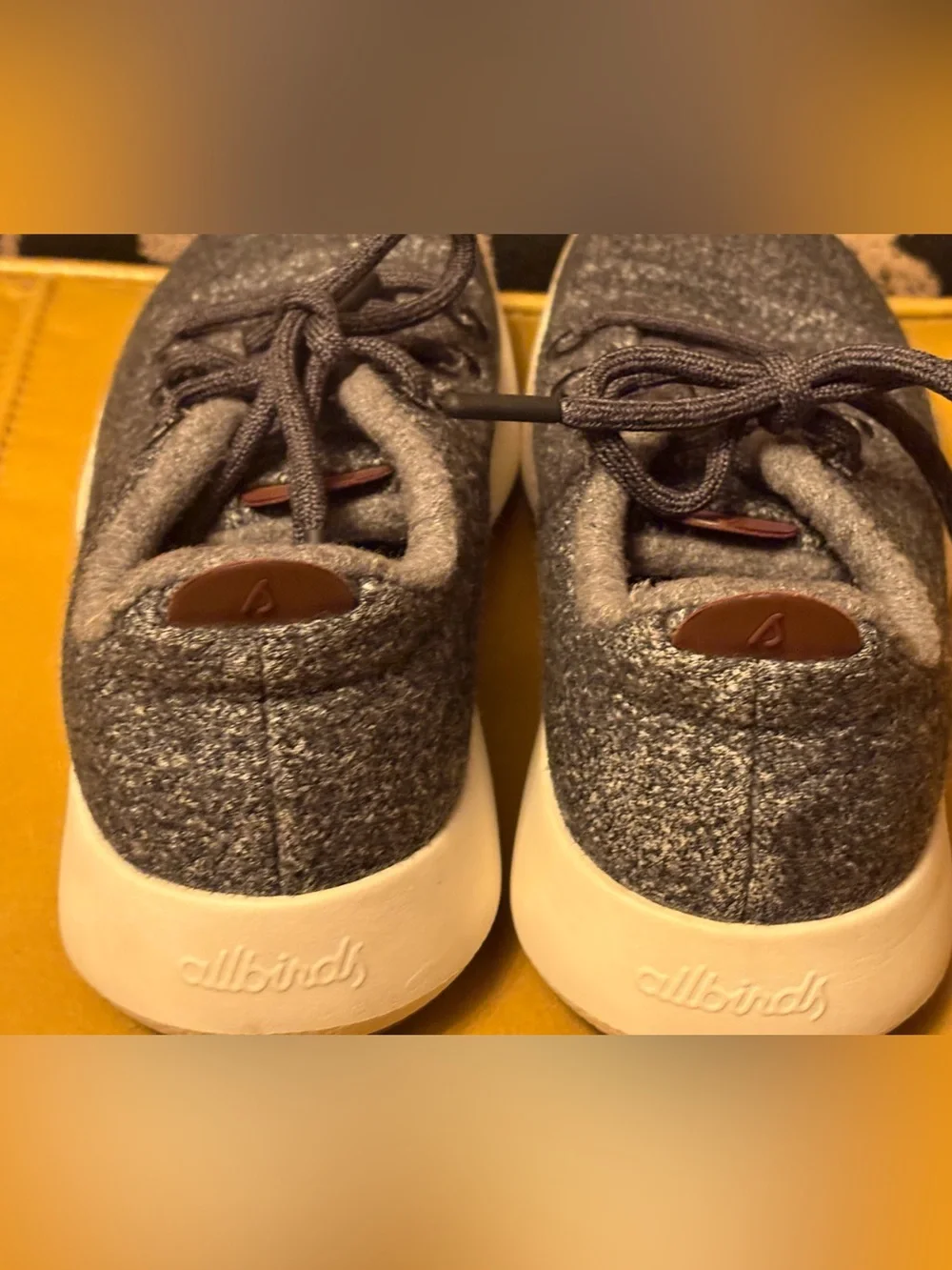 Gray Wool Knit Lace-Up Sneakers